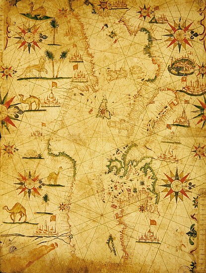 The Mediterranean Basin, from a nautical atlas, 1651(see also 330923-330924) od Pietro Giovanni Prunes