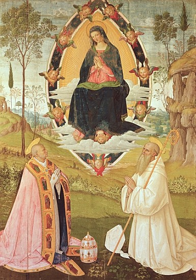 Virgin in Glory with St. Gregory and St. Benedict od Pinturicchio (Bernardino di Biagio)