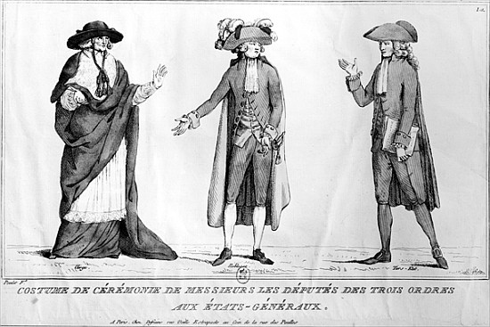 Ceremonial Costumes of the Deputies of the Trois Ordres aux Etats-Generaux, 4th May 1789 od Poulet