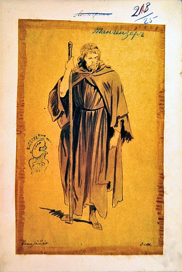 Costume Design for the role of Tannhauser, in the opera ''Tannhauser'', od Richard Wagner