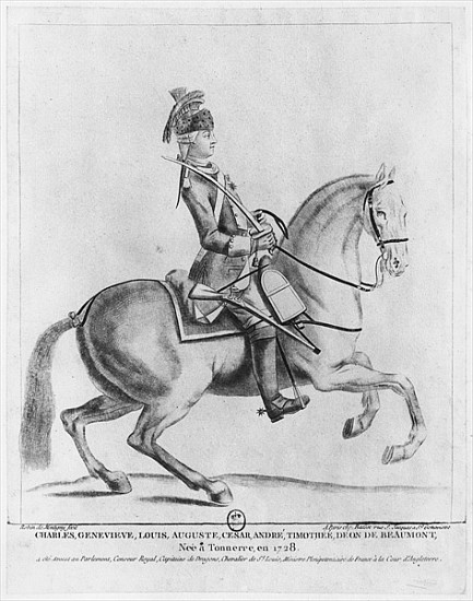 The Chevalier d''Eon as a Dragoon od Robin de Montigny
