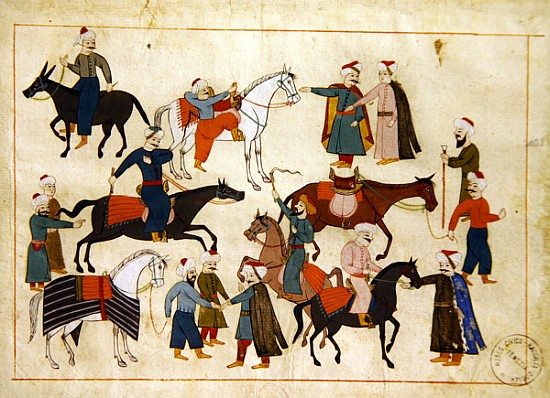 Ms. cicogna 1971, miniature from the ''Memorie Turchesche'' depicting horse traders od Venetian School