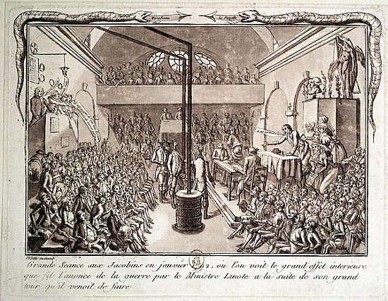 Meeting of the Jacobin Club, January 1792 od Vilette
