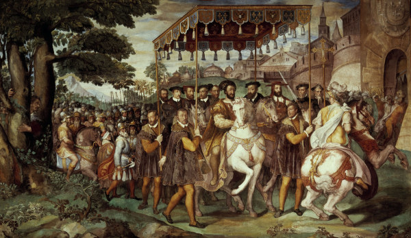 Francis I receives Charles V , Zuccari. od Zuccari