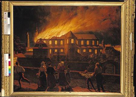 Fire at Cambrai Cathedral od Abel Berger