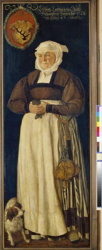 Portrait the Elsbeth high man, wife the Jacob Schwytzer od Abel Stimmer