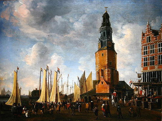 The Herring Packers' Tower, Amesterdam (oil on canvas) od Abraham Beerstraten