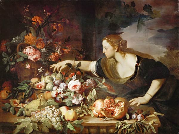 Woman taking fruit od Abraham Brueghel