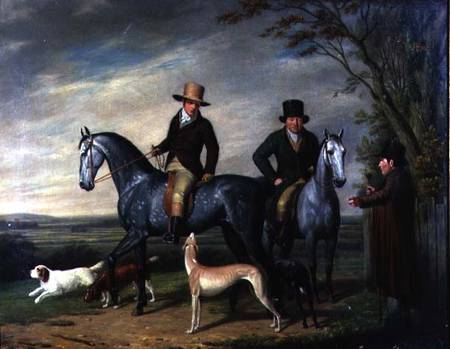Two Gentlemen on Grey Hunters od Abraham Cooper