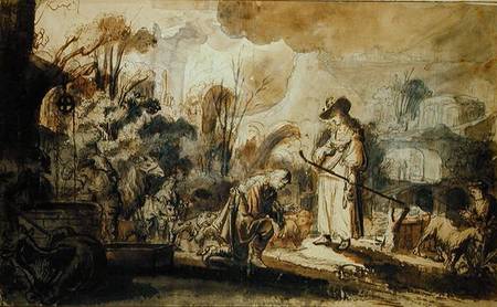 Eliezer and Rebecca at the Well od Abraham Furnerius