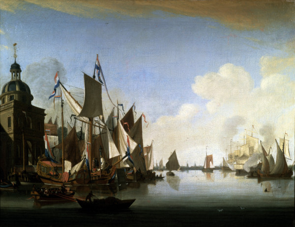 A.Storck, Schiffe im Hafen od Abraham J. Storck
