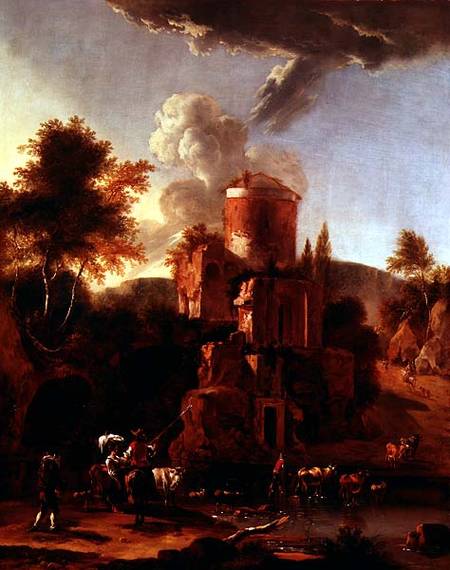 Italian Landscape with ruins od Abraham-Jansz Begeyn