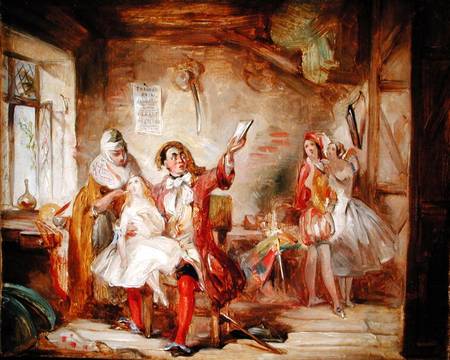 Backstage at the Theatre Royal, possibly depicting Ira Frederick Aldridge (1807-67) rehearsing Othel od Abraham Solomon