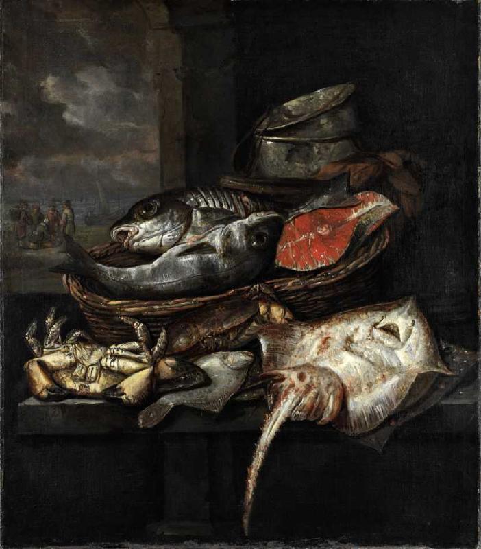 Bank eines Fischhändlers. od Abraham van Beyeren