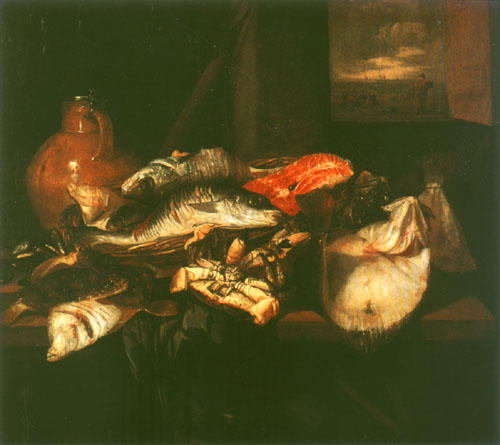 Still life with fish od Abraham van Beyeren