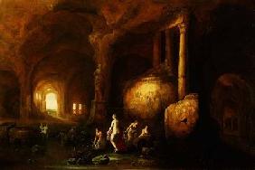 Nymphs Bathing by Classical Ruins