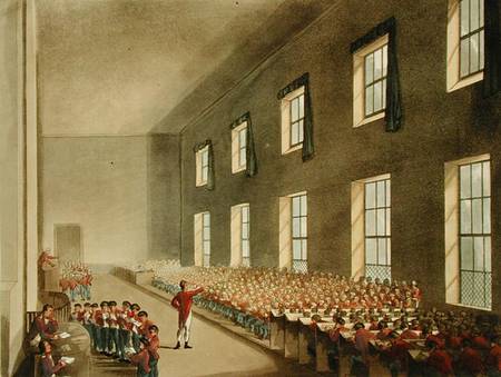 Military College, Chelsea, from 'Ackermann's Microcosm of London', engraved by Thomas Sunderland (fl od A.C. Rowlandson