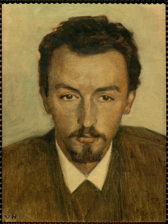 Porträt des Malers Vilhelm Hammershöi od Achen Georg