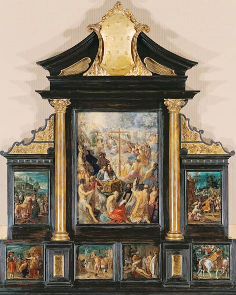 House altar of the cross legend, seven-part total od Adam Elsheimer