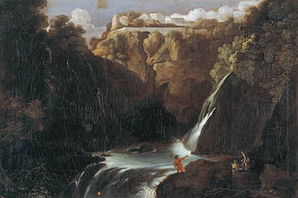 Landscape w.Waterfall /Paint.A.Elsheimer od Adam Elsheimer