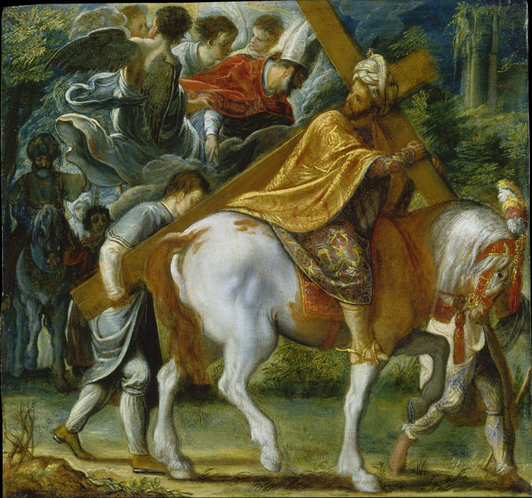 The Frankfurt Altarpiece of the Exaltation of the True Cross:
Heraclius on Horseback with the Cross  od Adam Elsheimer