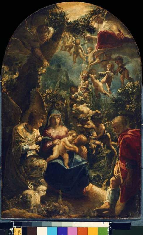 The Holy Family with angels and the little Johannes d.Täufer od Adam Elsheimer