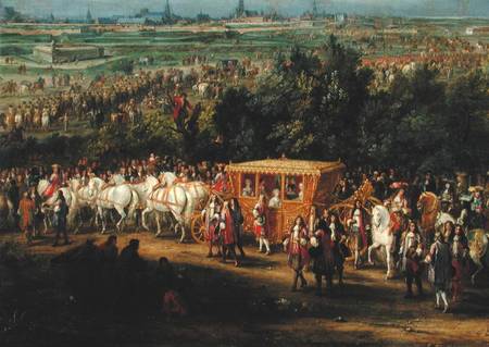 The Entry of Louis XIV (1638-1715) and Marie-Therese (1638-83) of Austria in to Arras, 30th July 166 od Adam Frans van der Meulen