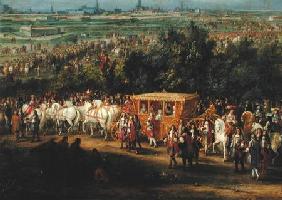 The Entry of Louis XIV (1638-1715) and Marie-Therese (1638-83) of Austria in to Arras, 30th July 166