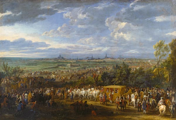 Einzug Ludwigs XIV. und seiner Gemahlin Marie-Therese in Arras am 20. Juli 1667 od Adam Frans van der Meulen