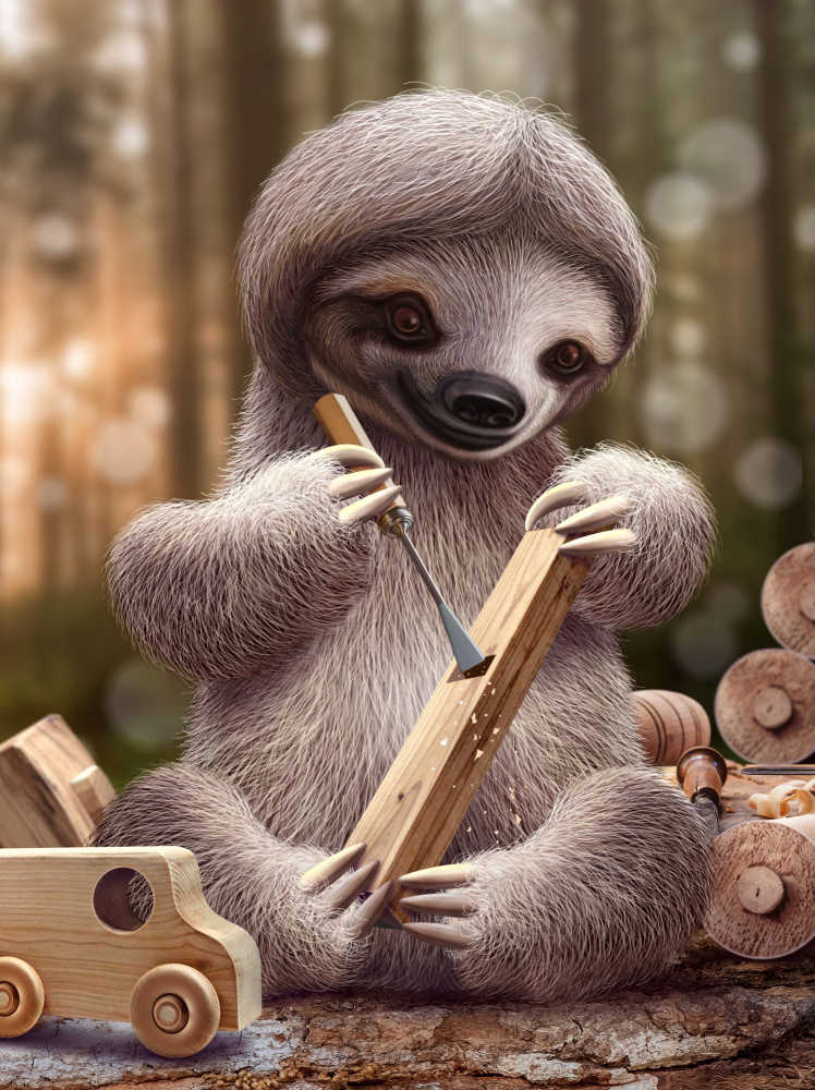 SLOTH THE TOY MAKER od Adam Lawless