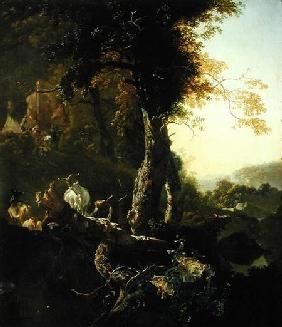 Landscape with Rising Sun