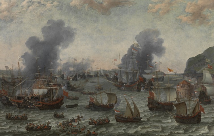 The Battle of Gibraltar, 25 April 1607 od Adam Willaerts