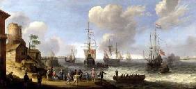 Dutch Warships in an Estuary