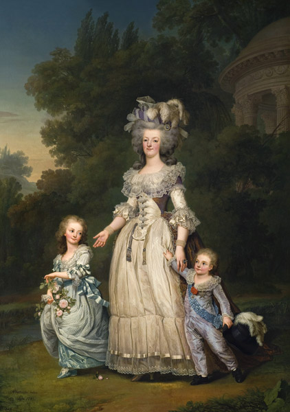 Queen Marie Antoinette (1755-93) with her Children in the Park of Trianon od Adolf Ulrich Wertmuller