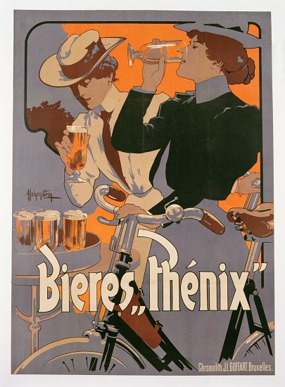 Poster advertising Phenix beer od Adolfo Hohenstein