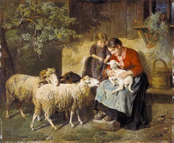 The newborn lamb. od Adolph Eberle