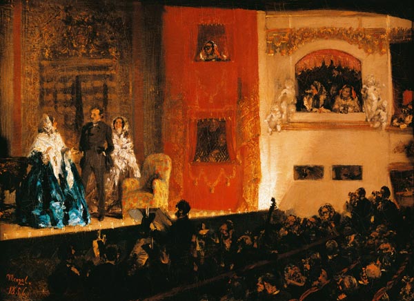 A.v.Menzel, Théâtre du Gymnase in Paris od Adolph Friedrich Erdmann von Menzel