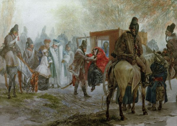 A.Menzel / Hussars and Polish Magnates od Adolph Friedrich Erdmann von Menzel