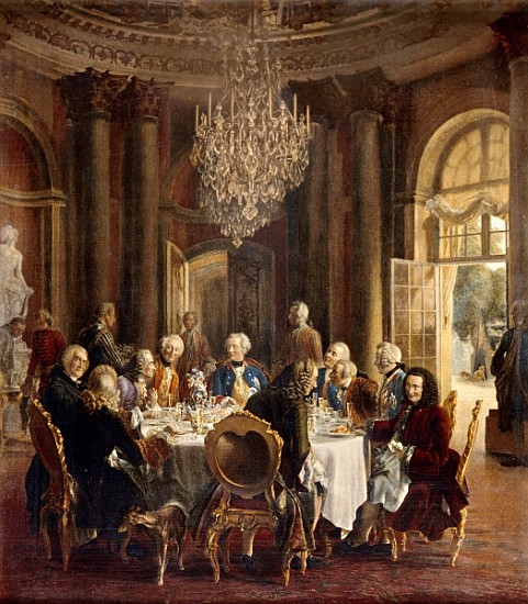 Dinner Table at Sanssouci od Adolph Friedrich Erdmann von Menzel