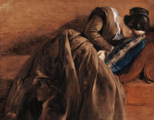 Emilie, the Artist's Sister, Asleep od Adolph Friedrich Erdmann von Menzel