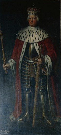 Frederick William I, King of Prussia in his Regalia, od Adolph Friedrich Erdmann von Menzel