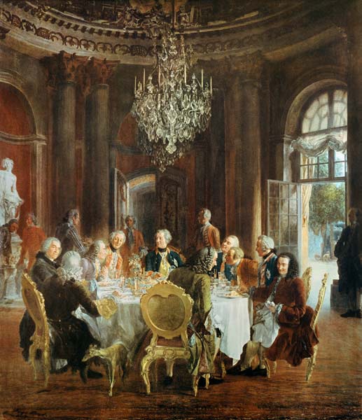 King Friedrichs II Roundtable in Sanssouci od Adolph Friedrich Erdmann von Menzel