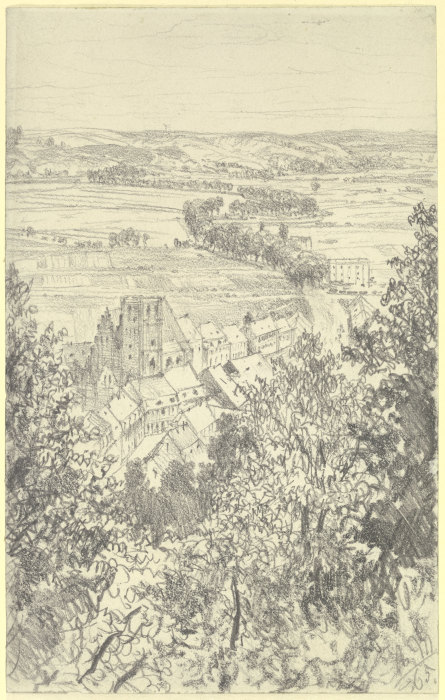 Landschaft bei Kissingen von der Bodenlaube aus od Adolph Friedrich Erdmann von Menzel