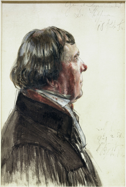 Ludwig Hoffmann, Portrait study, Menzel od Adolph Friedrich Erdmann von Menzel