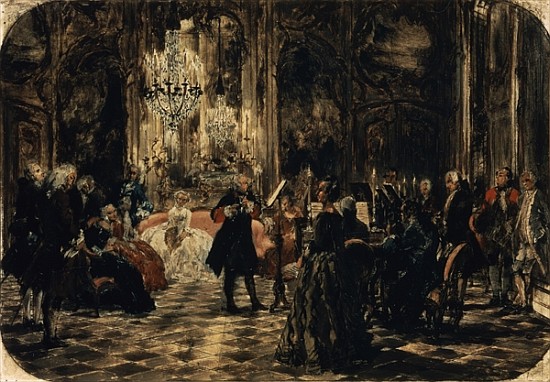 Sketch for The Flute Concert od Adolph Friedrich Erdmann von Menzel