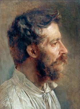 A.v.Menzel, Head of a Bearded Worker