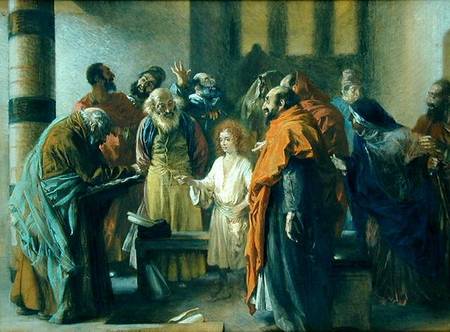 Twelve-year old Jesus in the Temple od Adolph Friedrich Erdmann von Menzel
