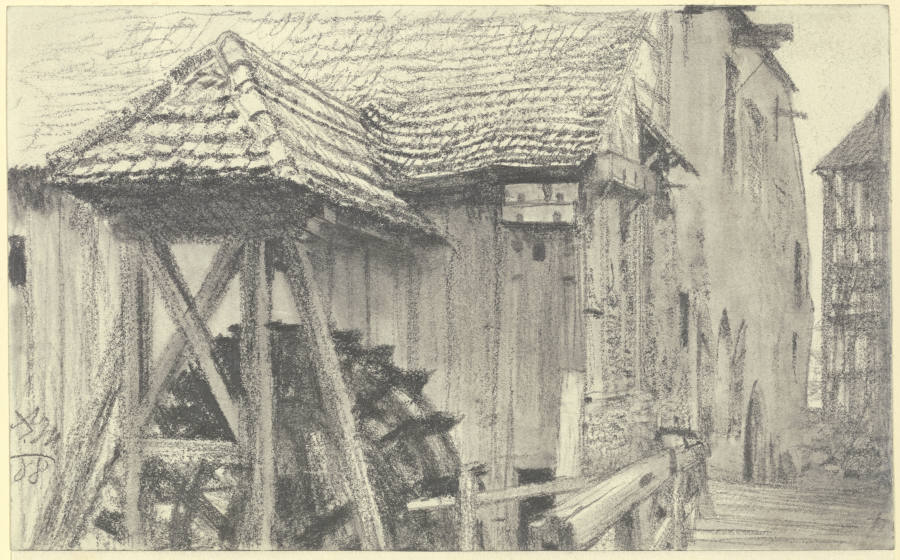 Water mill od Adolph Friedrich Erdmann von Menzel