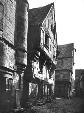 Old houses at Grand Carroi, ancient centre of the city, 15th-16th century (b/w photo) 