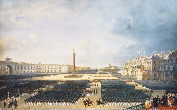 The Consecration of the Alexander Column in St. Petersburg on August 30th 1834 od Adolphe Ladurner